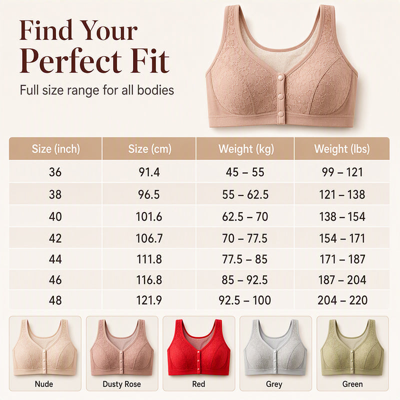 💖 Everyday Comfort | Women's Wireless Front-Closure Support Bra