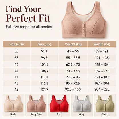 💖 Everyday Comfort | Women's Wireless Front-Closure Support Bra
