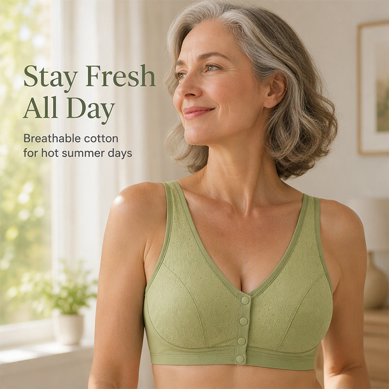 💖 Everyday Comfort | Women's Wireless Front-Closure Support Bra