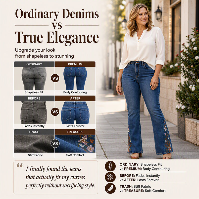 ✨ Flattering Everyday Style | Women's High-Waisted Western Flare Jeans