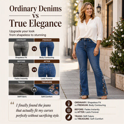 ✨ Flattering Everyday Style | Women's High-Waisted Western Flare Jeans