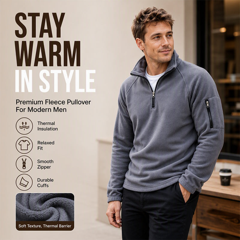 ❄️ Cold-Weather Comfort | Men's Cozy Half-Zip Polar Fleece Pullover