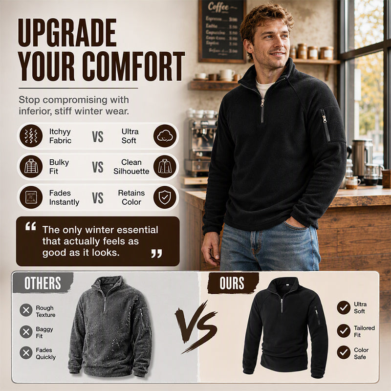 ❄️ Cold-Weather Comfort | Men's Cozy Half-Zip Polar Fleece Pullover