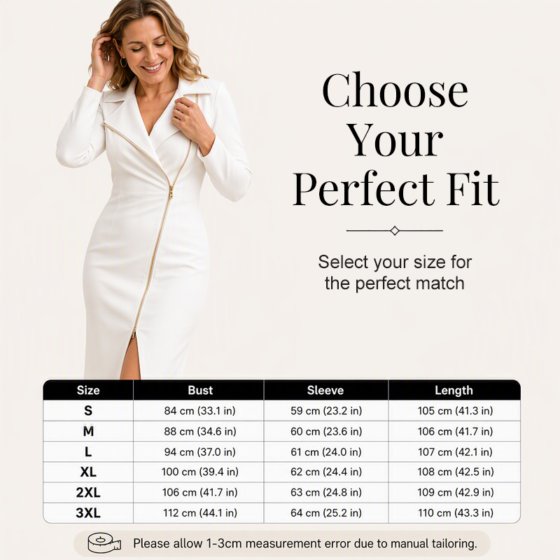 ✨ Effortless Style | Women’s Flattering Asymmetric Zipper-Front Slit Dress