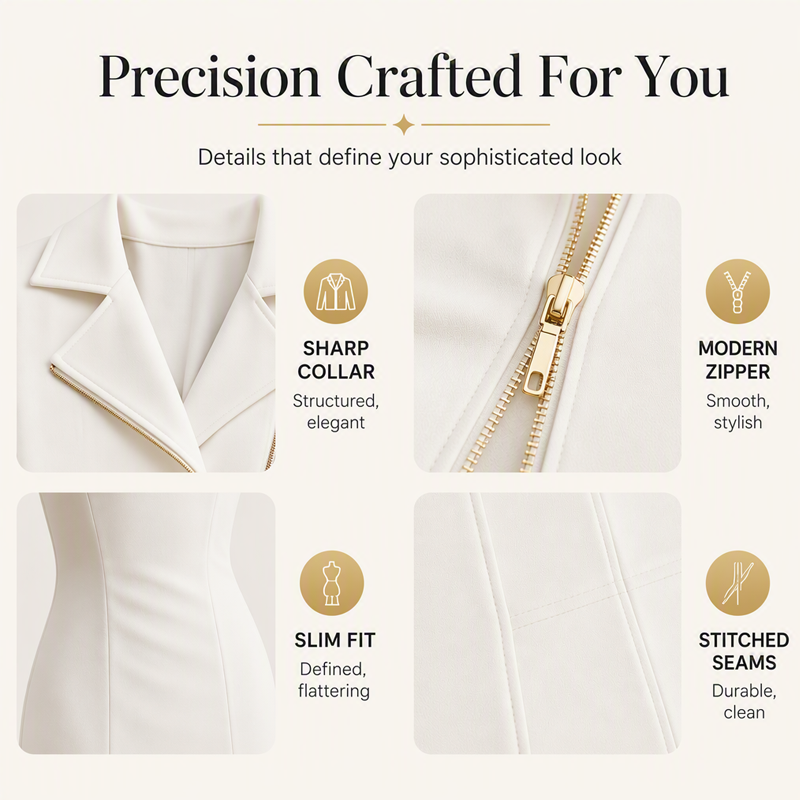 ✨ Effortless Style | Women’s Flattering Asymmetric Zipper-Front Slit Dress