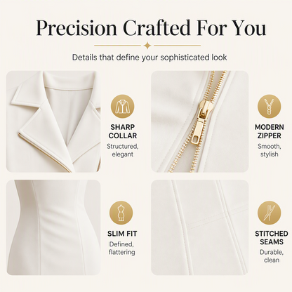 ✨ Effortless Style | Women’s Flattering Asymmetric Zipper-Front Slit Dress