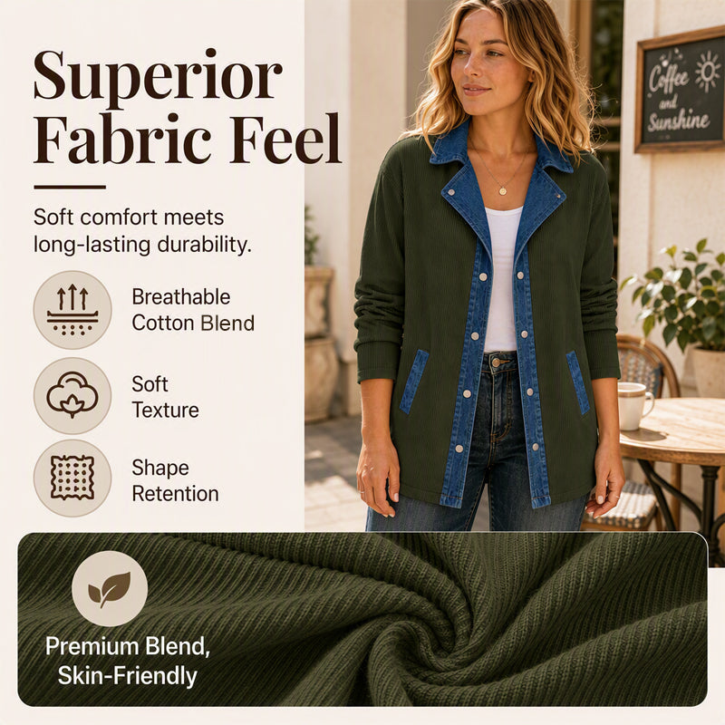 ✨ Easy Everyday Style | Women's Denim Patchwork Casual Jacket