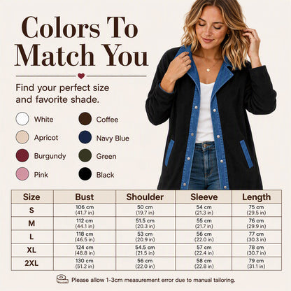 ✨ Easy Everyday Style | Women's Denim Patchwork Casual Jacket