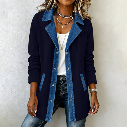 ✨ Easy Everyday Style | Women's Denim Patchwork Casual Jacket