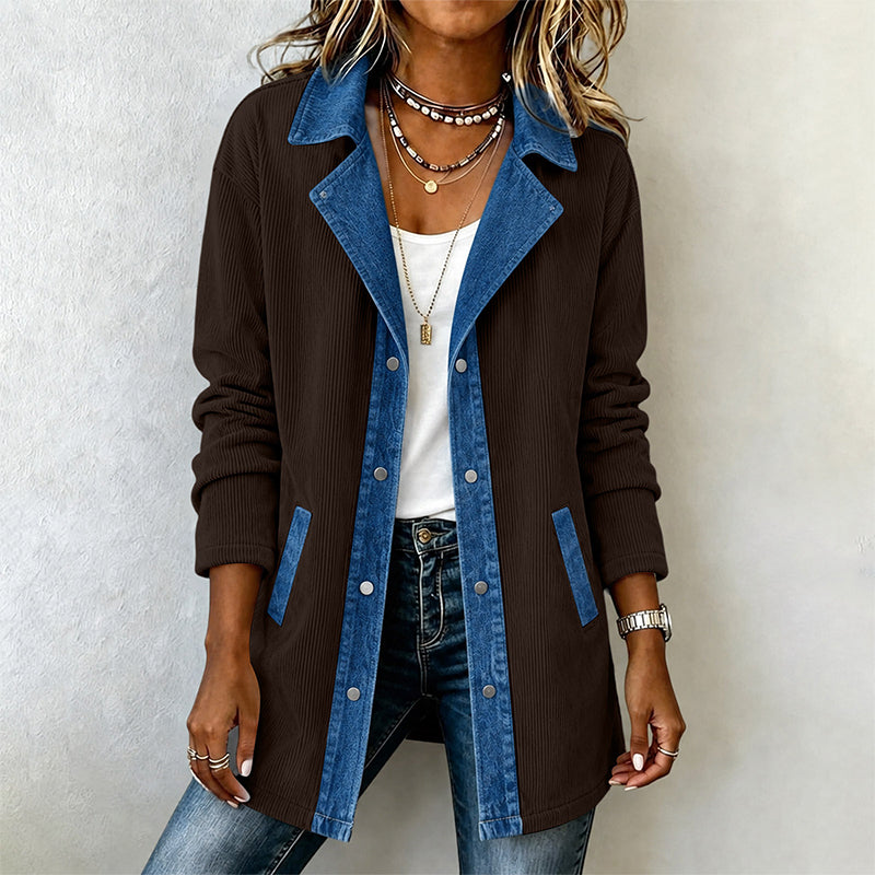 ✨ Easy Everyday Style | Women's Denim Patchwork Casual Jacket