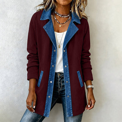✨ Easy Everyday Style | Women's Denim Patchwork Casual Jacket