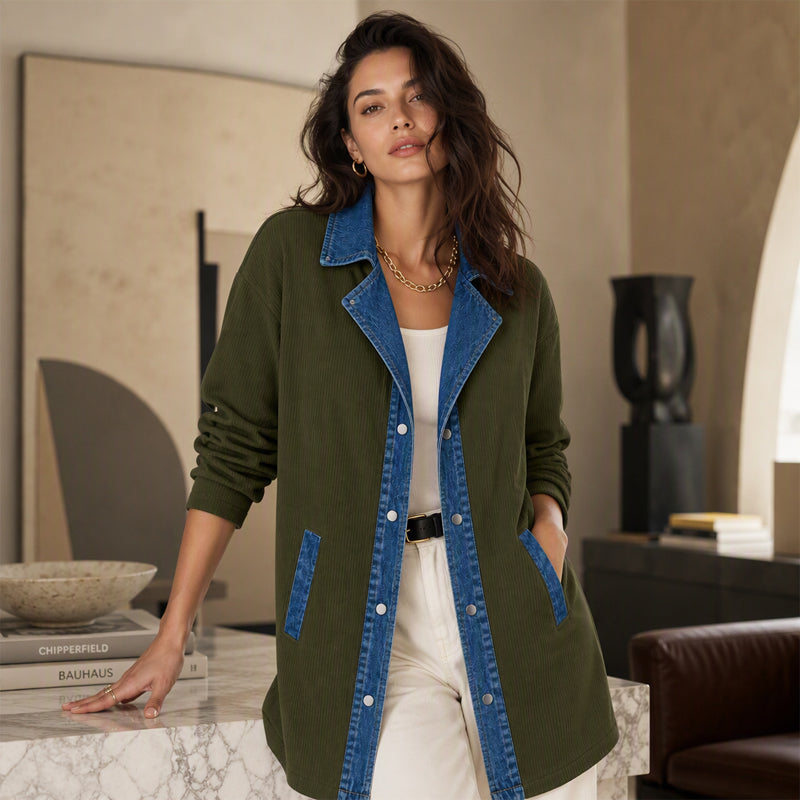 ✨ Easy Everyday Style | Women's Denim Patchwork Casual Jacket