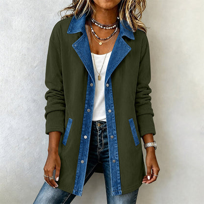 ✨ Easy Everyday Style | Women's Denim Patchwork Casual Jacket