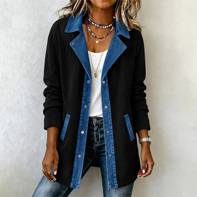 ✨ Easy Everyday Style | Women's Denim Patchwork Casual Jacket