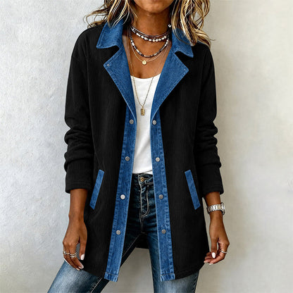 ✨ Easy Everyday Style | Women's Denim Patchwork Casual Jacket