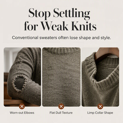 ✨ Timeless Comfort | Men's Textured Patchwork Crew-Neck Sweater