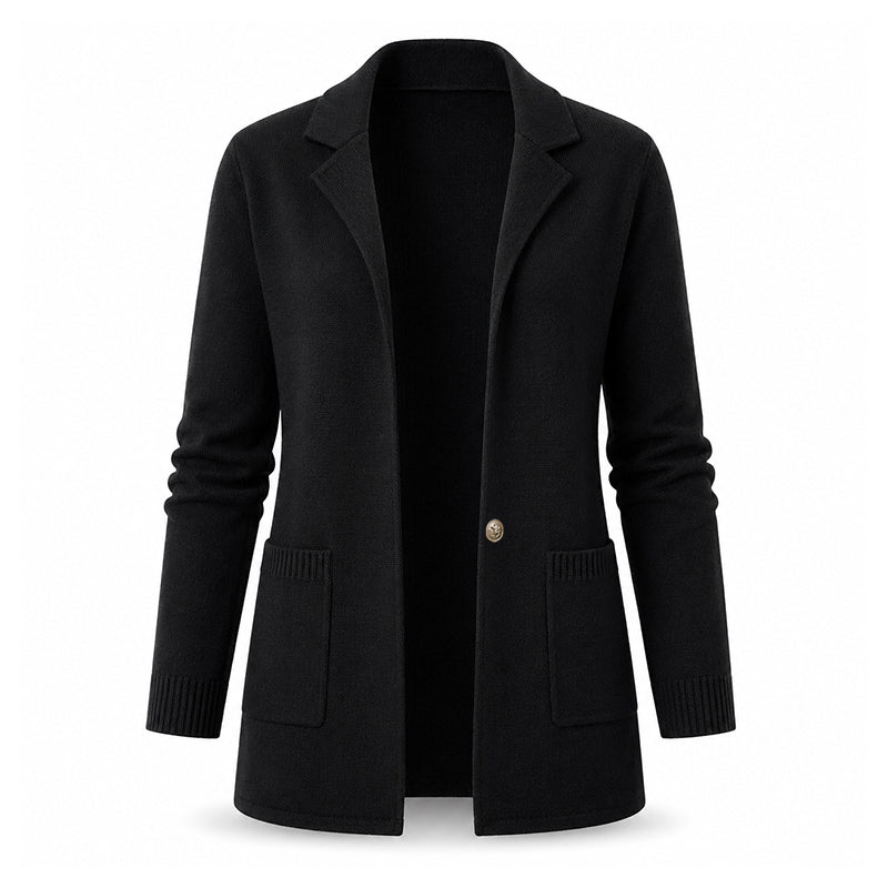 ✨ Elevated Everyday Comfort | Women's Lapel-Collar Knit Cardigan