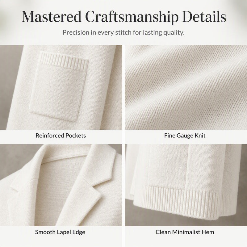 ✨ Elevated Everyday Comfort | Women's Lapel-Collar Knit Cardigan