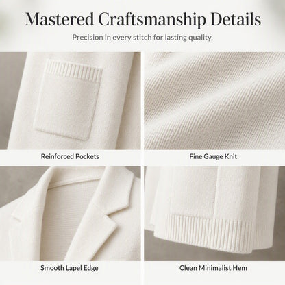 ✨ Elevated Everyday Comfort | Women's Lapel-Collar Knit Cardigan