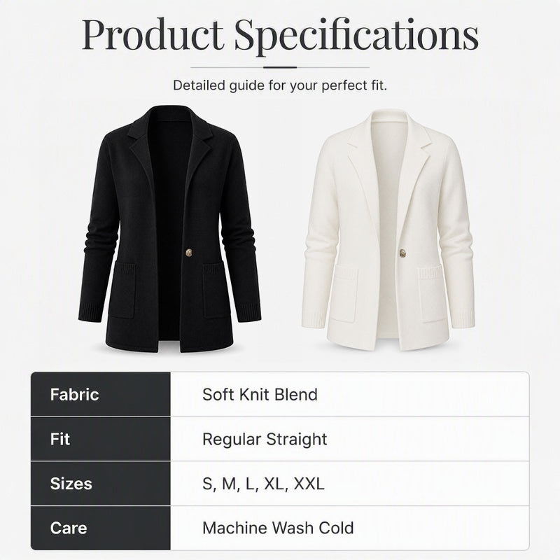 ✨ Elevated Everyday Comfort | Women's Lapel-Collar Knit Cardigan
