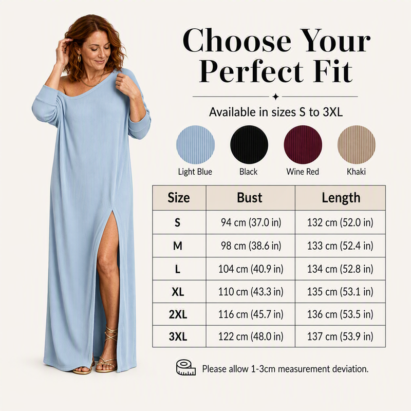 ✨ Effortless Elegance | Women's Flattering Off-Shoulder Side-Slit Maxi Dress