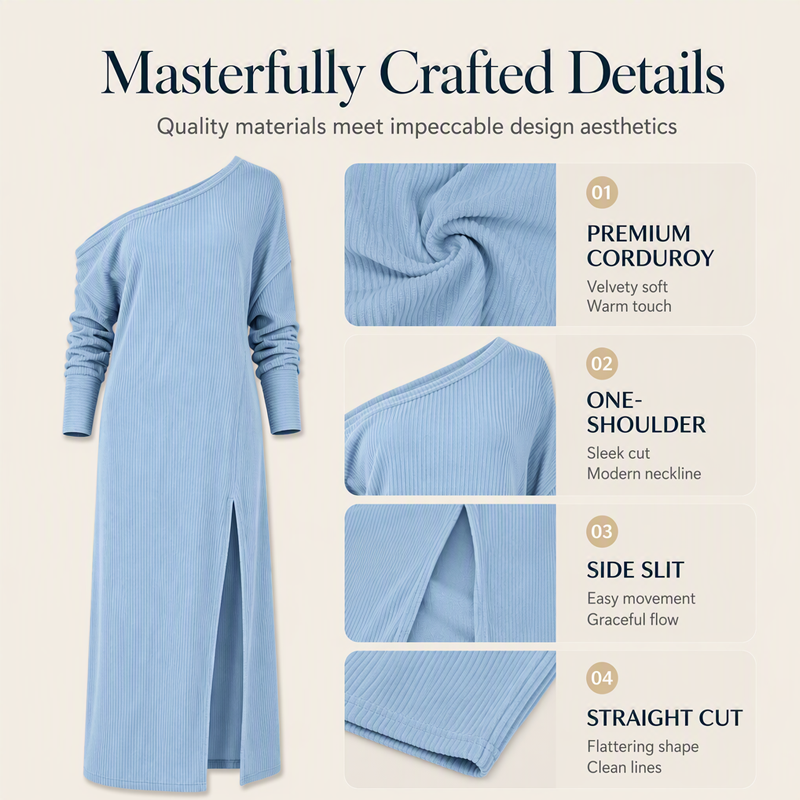✨ Effortless Elegance | Women's Flattering Off-Shoulder Side-Slit Maxi Dress