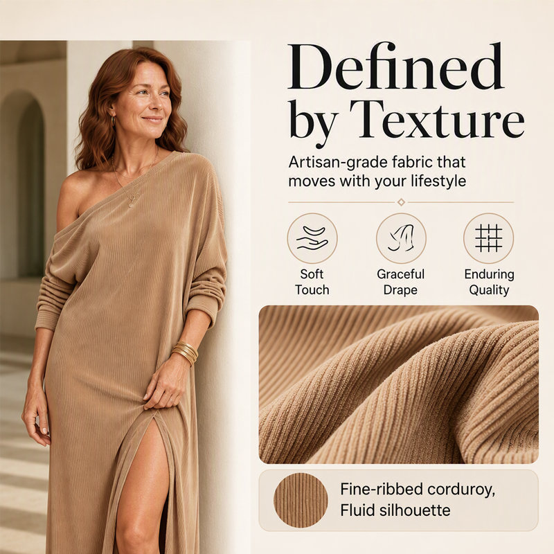 ✨ Effortless Elegance | Women's Flattering Off-Shoulder Side-Slit Maxi Dress