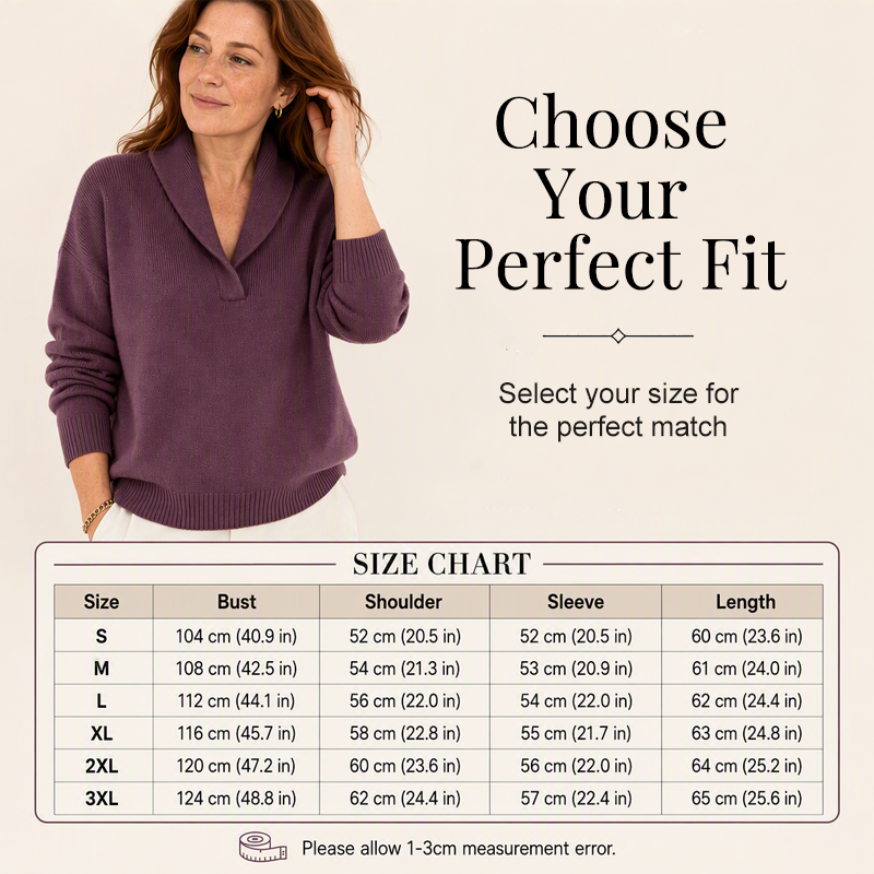 ☁️ All-Day Comfort | Women's Cozy Shawl-Collar Pullover Sweater