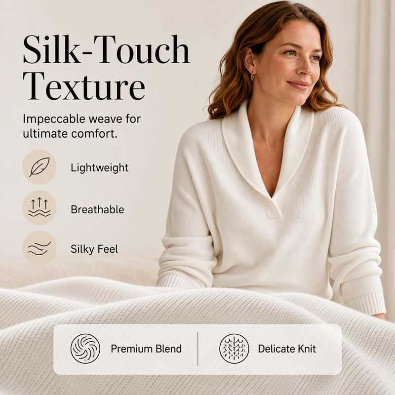 ☁️ All-Day Comfort | Women's Cozy Shawl-Collar Pullover Sweater