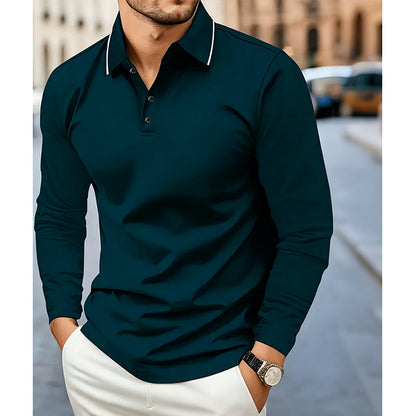 ✨ Easy Everyday Comfort | Men's Contrast-Collar Short-Sleeve Golf Shirt