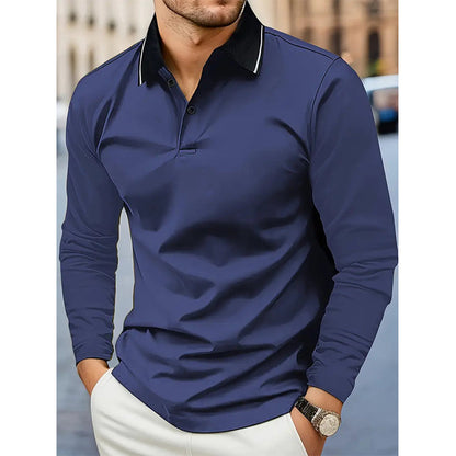 ✨ Easy Everyday Comfort | Men's Contrast-Collar Short-Sleeve Golf Shirt