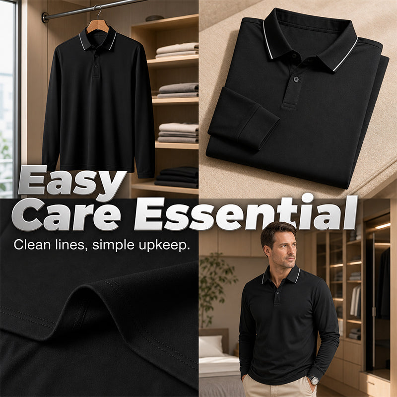 ✨ Easy Everyday Comfort | Men's Contrast-Collar Short-Sleeve Golf Shirt