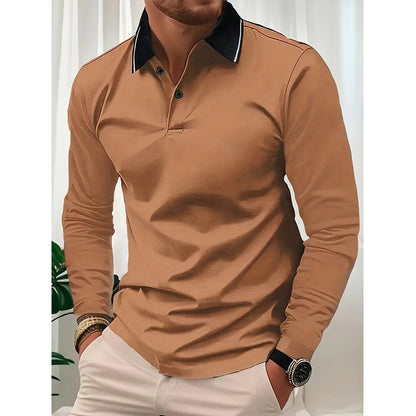 ✨ Easy Everyday Comfort | Men's Contrast-Collar Short-Sleeve Golf Shirt