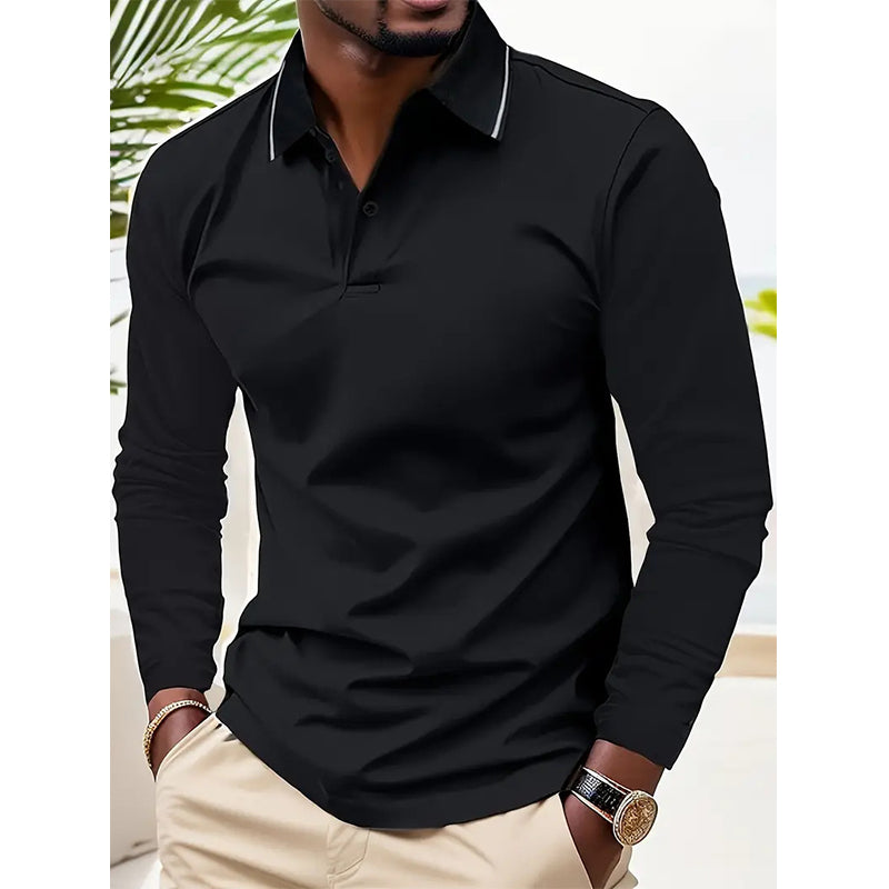 ✨ Easy Everyday Comfort | Men's Contrast-Collar Short-Sleeve Golf Shirt