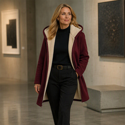 ❄️ Cold-Weather Comfort | Women's Cozy Mid-Length Hooded Zip-Up Jacket