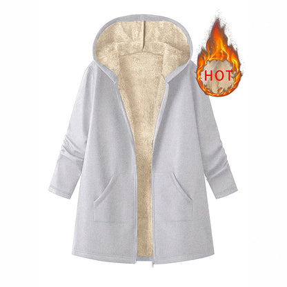 ❄️ Cold-Weather Comfort | Women's Cozy Mid-Length Hooded Zip-Up Jacket