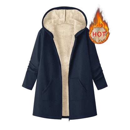 ❄️ Cold-Weather Comfort | Women's Cozy Mid-Length Hooded Zip-Up Jacket