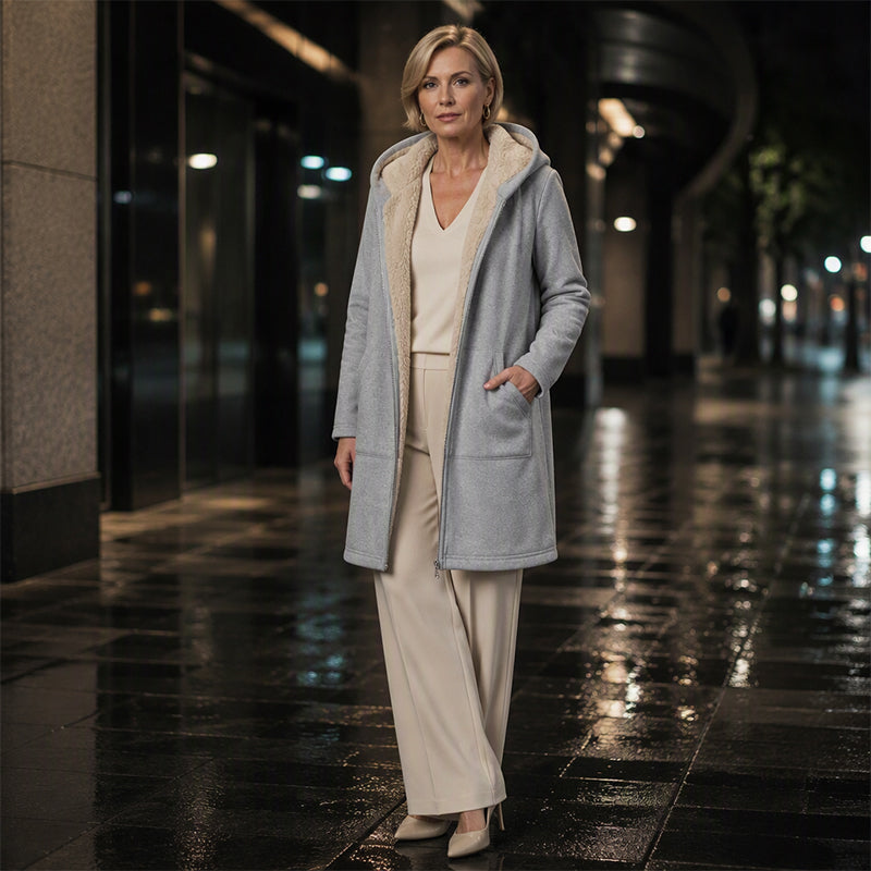 ❄️ Cold-Weather Comfort | Women's Cozy Mid-Length Hooded Zip-Up Jacket