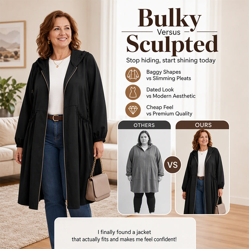 🧥 Timeless Comfort | Women's Mid-Length Hooded Everyday Jacket-Free Shipping