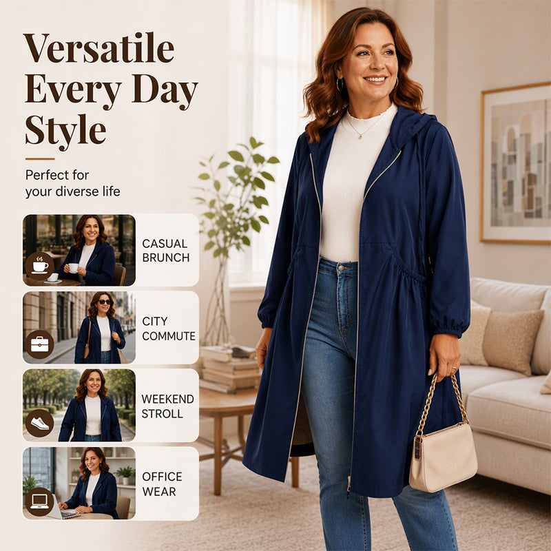 🧥 Timeless Comfort | Women's Mid-Length Hooded Everyday Jacket-Free Shipping
