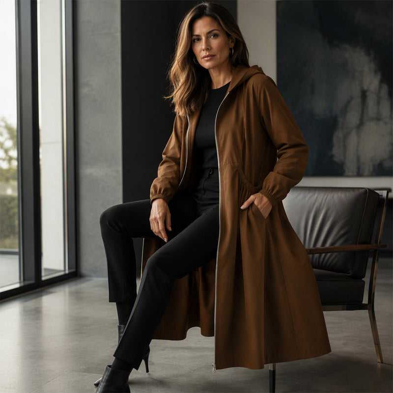 🧥 Timeless Comfort | Women's Mid-Length Hooded Everyday Jacket-Free Shipping
