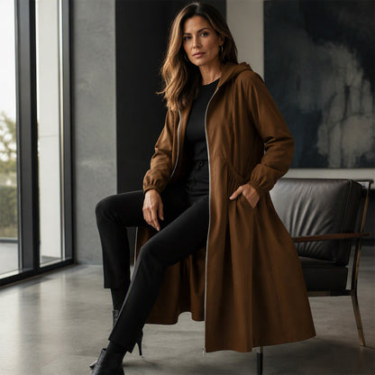🧥 Timeless Comfort | Women's Mid-Length Hooded Everyday Jacket-Free Shipping