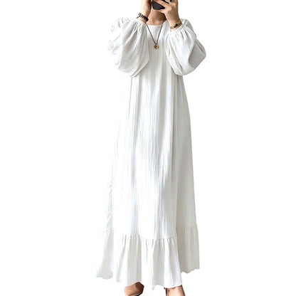 ✨ Timeless Elegance | Women's Flattering Ruffle-Hem Long-Sleeve Maxi Dress