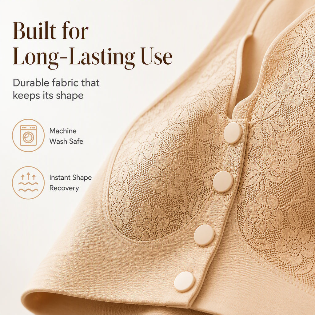 💖 Easy Everyday Comfort | Women's Wire-Free Front-Closure Support Bra
