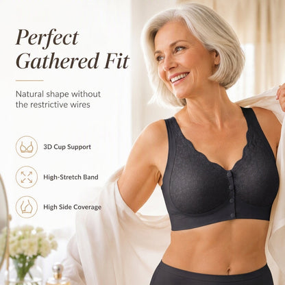 💖 Easy Everyday Comfort | Women's Wire-Free Front-Closure Support Bra