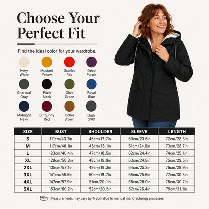 ❄️ Cold-Weather Comfort | Women's Plush-Lined Windproof Hooded Jacket