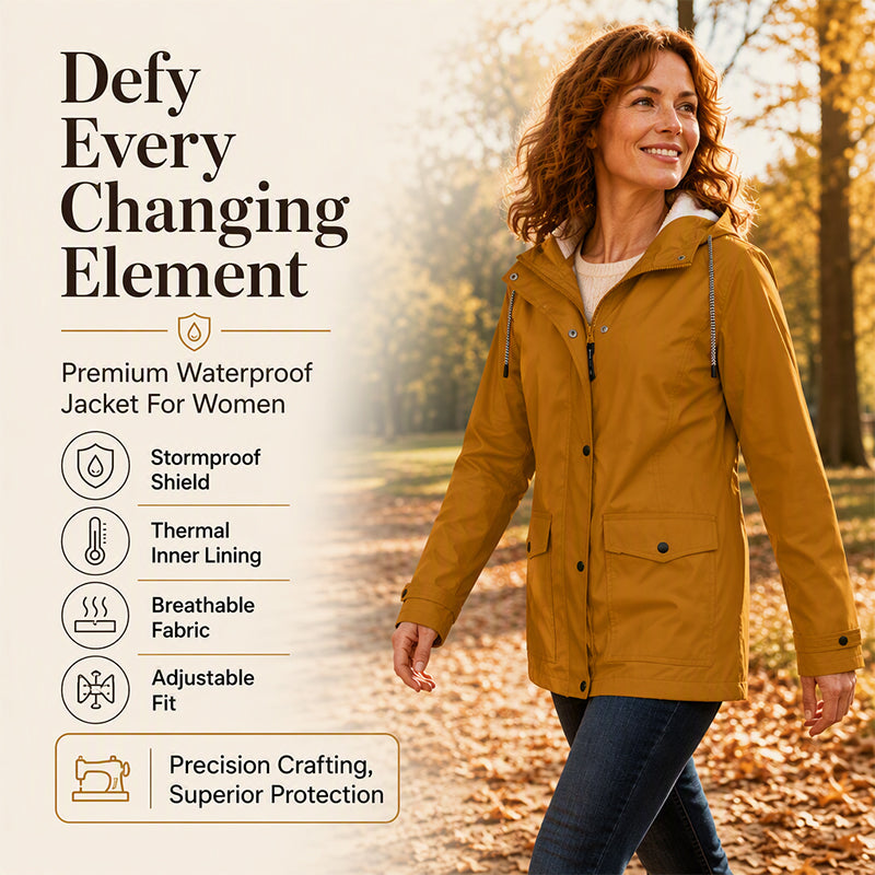 ❄️ Cold-Weather Comfort | Women's Plush-Lined Windproof Hooded Jacket