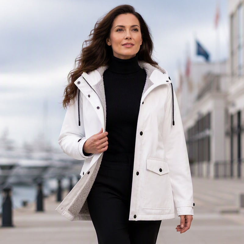 ❄️ Cold-Weather Comfort | Women's Plush-Lined Windproof Hooded Jacket