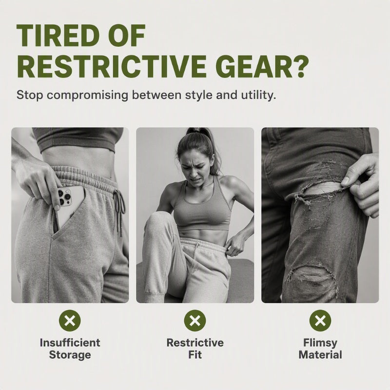 ✨ Easy Everyday Comfort | Women's Stretch High-Waist Multi-Pocket Cargo Joggers