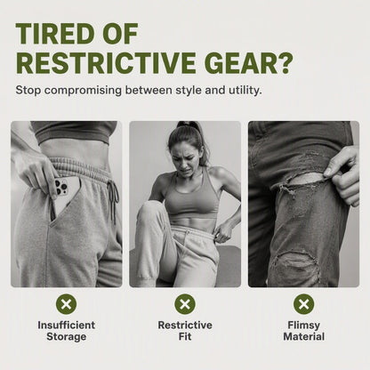 ✨ Easy Everyday Comfort | Women's Stretch High-Waist Multi-Pocket Cargo Joggers